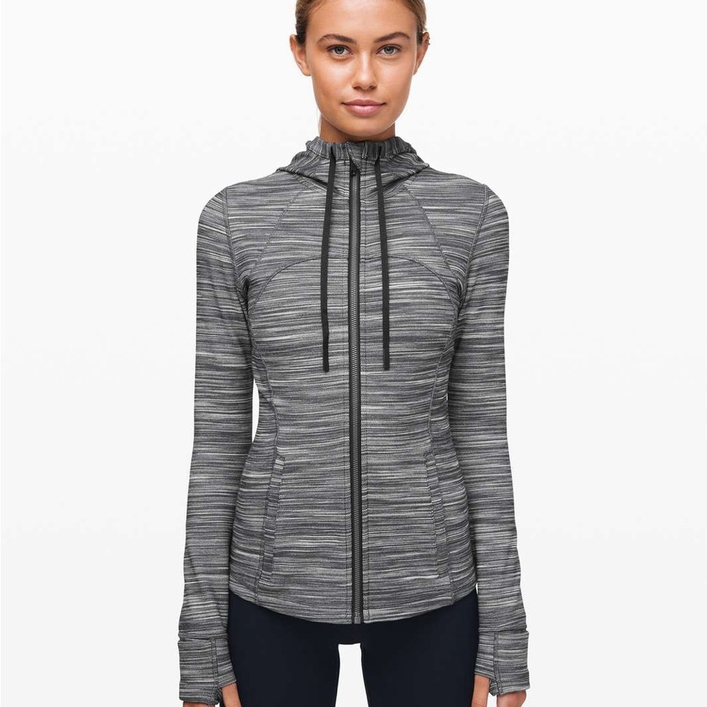 lululemon Define Gray Striped Zip Hoodie Jacket & Free Tote - Picture 2 of 6